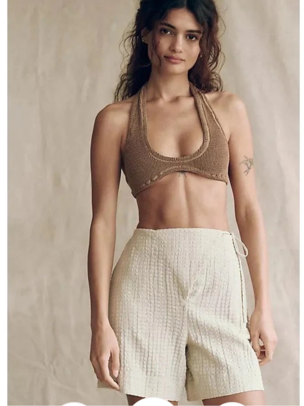 free people free-est pucker check wrap shorts